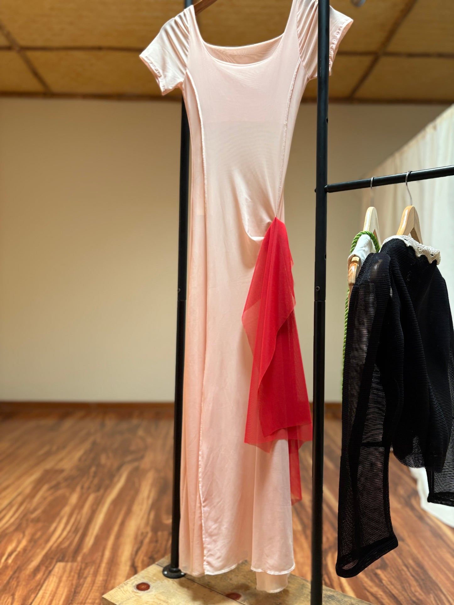 Princess Seams dress with red