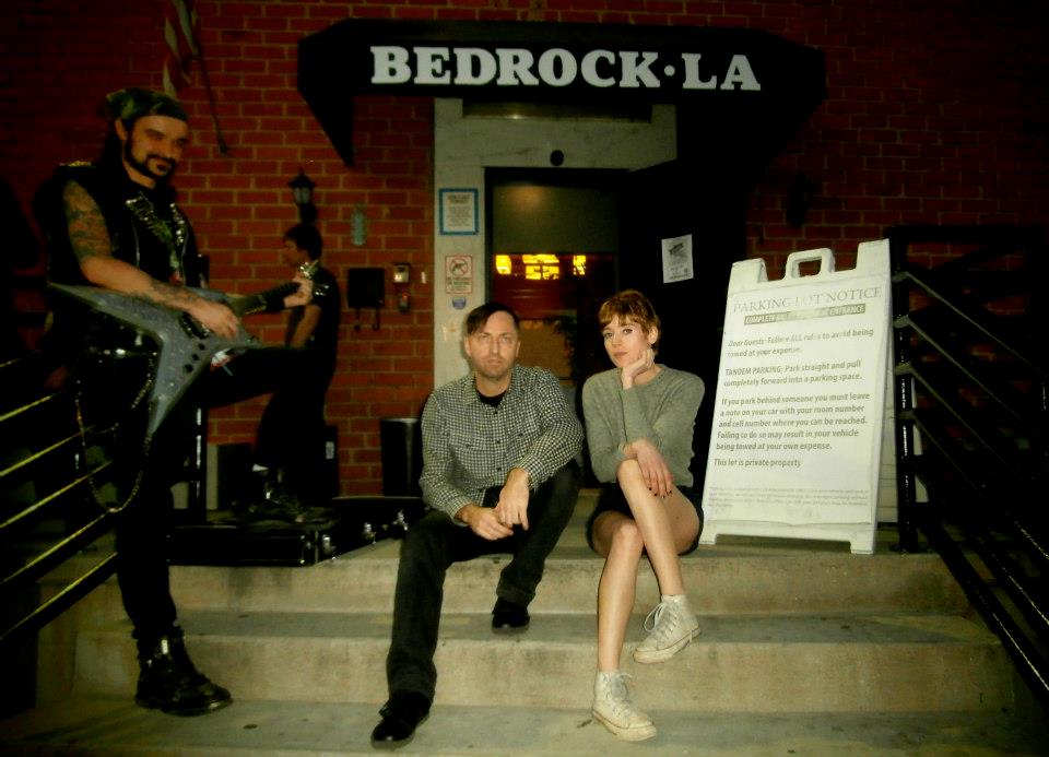 Dawn Sharp and Chris Relyea of Portland band Light House at Bedrock Studios Los Angeles recording a cover of Touch Defiles for the Part Time Punks KXLU radio show
