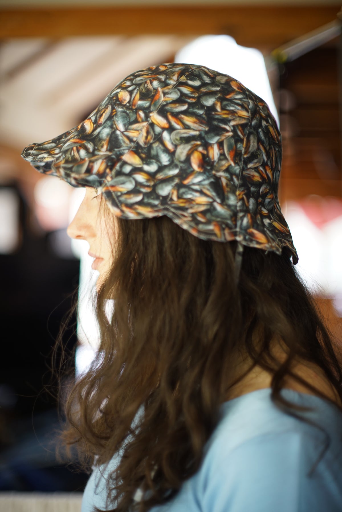 Mussles print Petal Bonnet