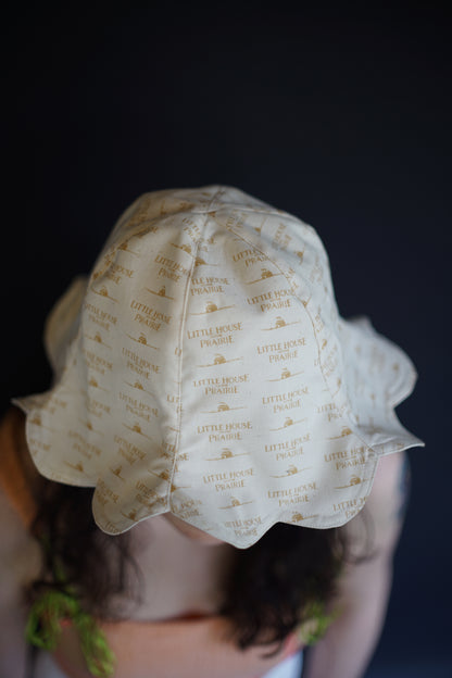 Little House print Petal Bonnet